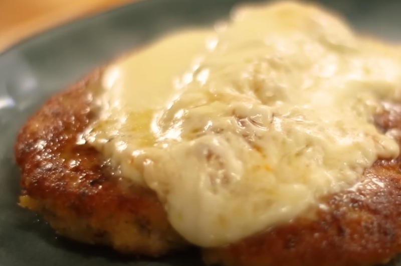 Breaded Chicken Cutlets with Melted Cheese and Parsley