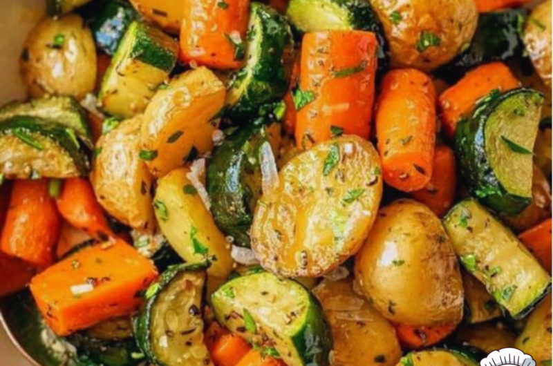 Garlic Herb Roasted Potatoes, Carrots, and Zucchini