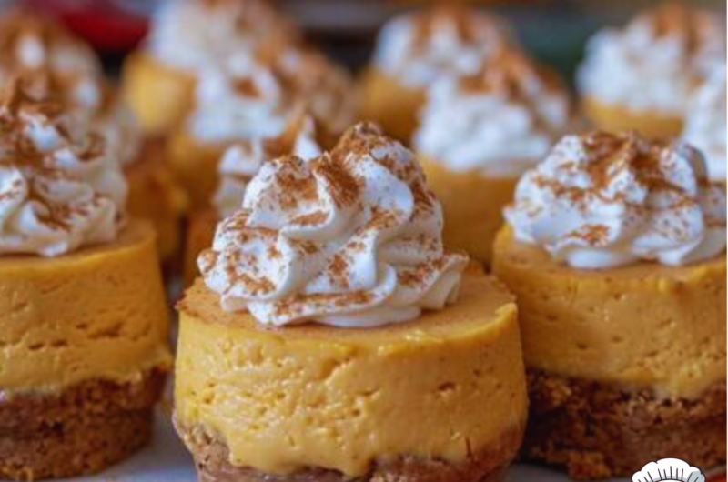 No-Bake Mini Pumpkin Cheesecakes