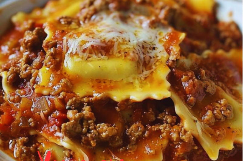 Crockpot Ravioli Lasagna