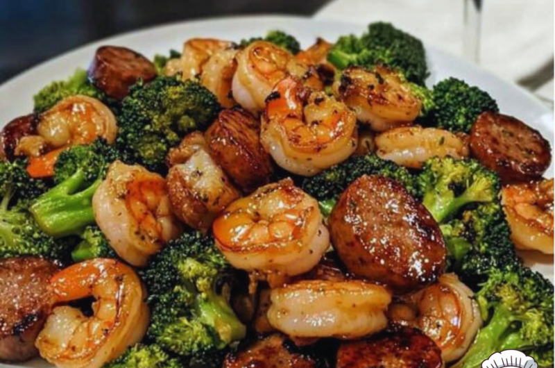 Honey Garlic Shrimp, Sausage & Broccoli