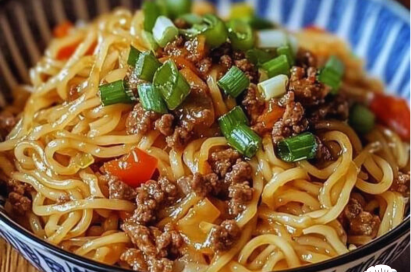 Mongolian Ground Beef Noodles