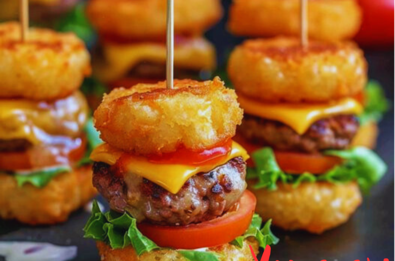 Mini Tater Tot Cheeseburgers