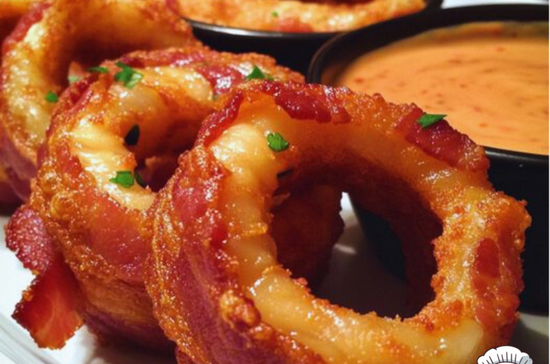 Cheesy Bacon-Wrapped Onion Rings