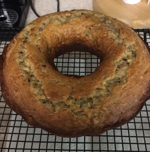 Banana Bread in a bundt pan.