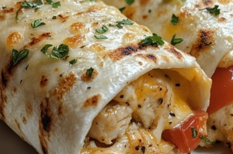 Cheesy Garlic Chicken Wraps II