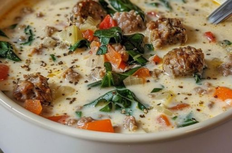 Creamy Parmesan Italian Sausage Soup