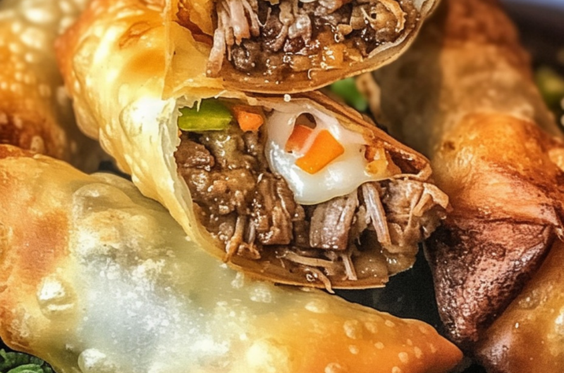 Crispy, Cheesy Philly Cheesesteak Egg Rolls