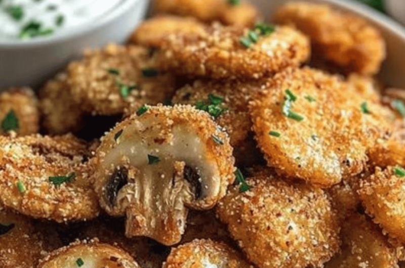 Crispy Fried Mushrooms with Cool Ranch Dip