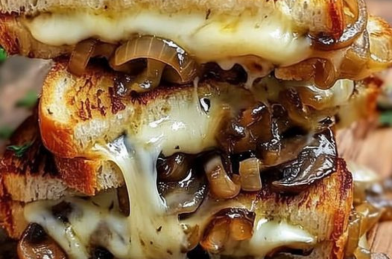 Grilled Cheese with Gouda, Roasted Mushrooms, and Onions