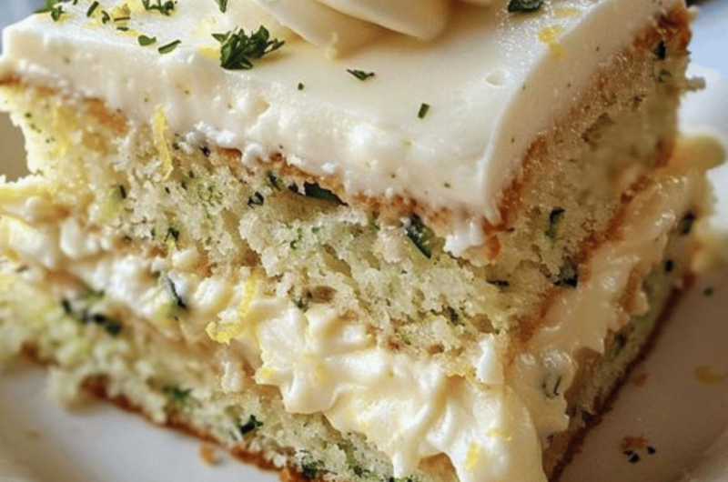 LEMON ZUCCHINI CAKE WITH CREAM CHEESE FROSTING