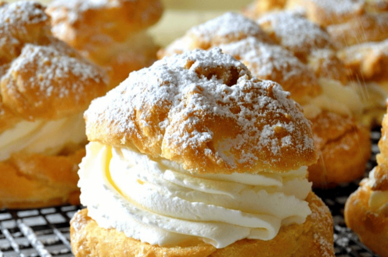 Lemon Cream Puffs with Mascarpone Filling