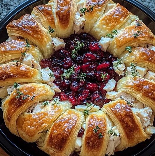 Savory Turkey and Cranberry Crescent Ring