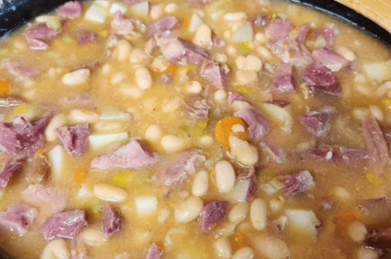 Slow-Cooked Sweet & Smoky Ham and Bean Soup