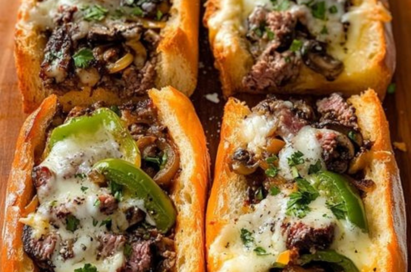 Philly Cheesesteak Cheesy Bread