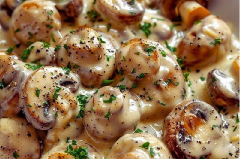 Creamy Garlic Parmesan Mushrooms