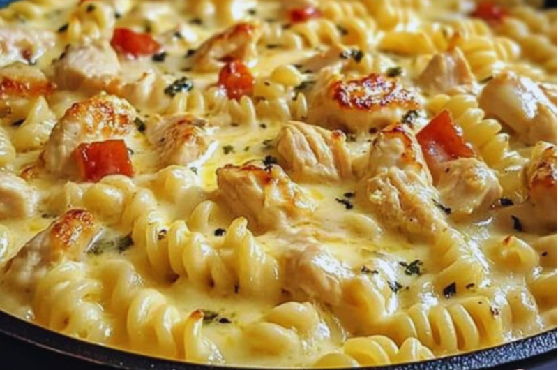 Cheesy Chicken Rotini Skillet