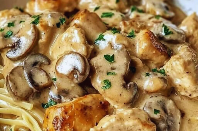 Creamy Chicken Stroganoff with Mushrooms