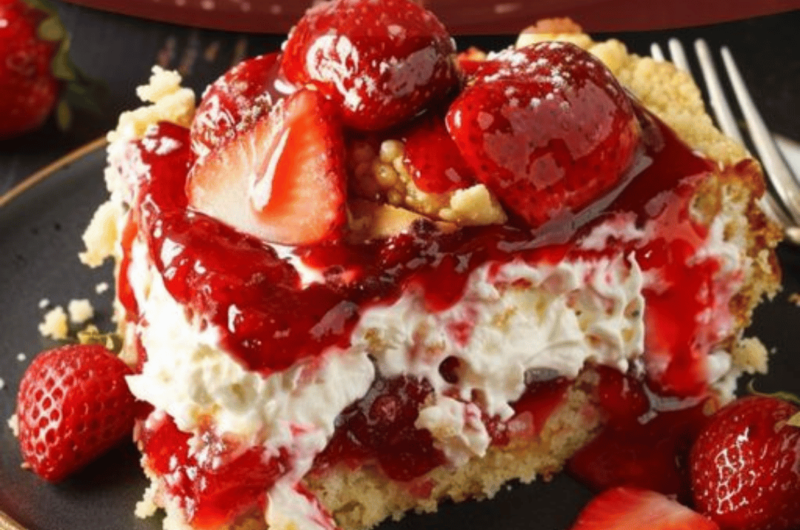 Strawberry Cheesecake Dump Cake