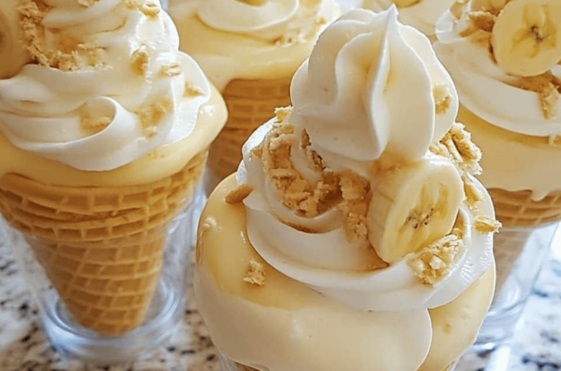 Banana Pudding Ice Cream Cones