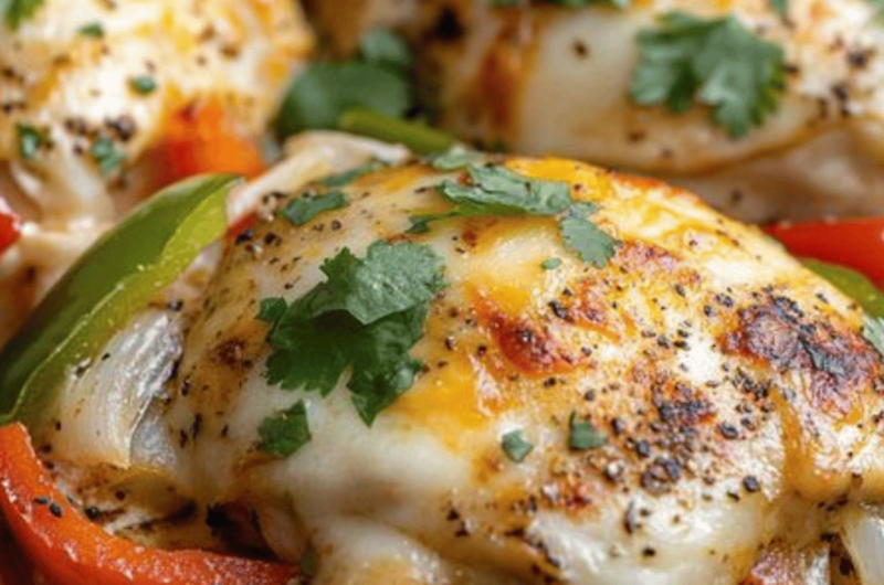 Cheesy Baked Fajita Chicken