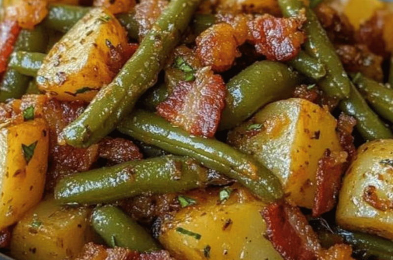 Country Ranch Green Beans and Potatoes with Bacon