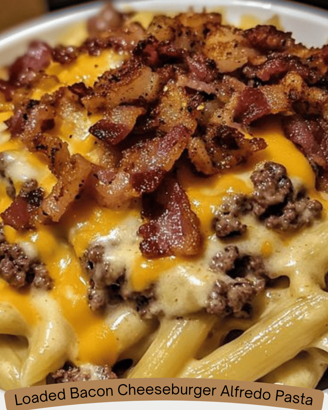 Loaded Bacon Cheeseburger Alfredo Pasta - wikemy