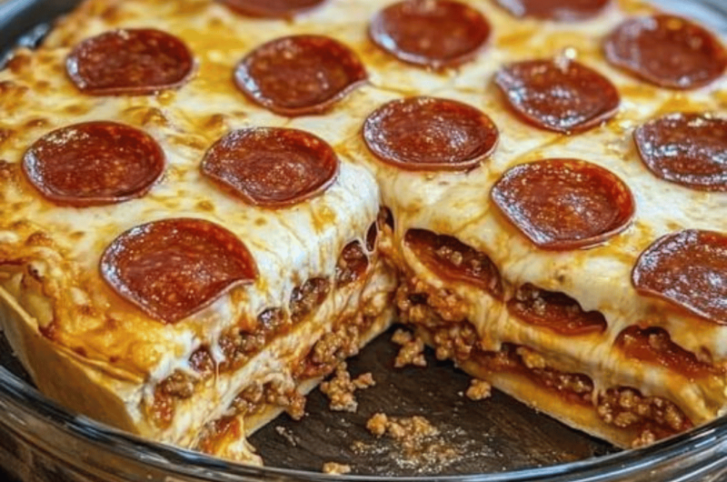 Pepperoni Pizza Layer Cake