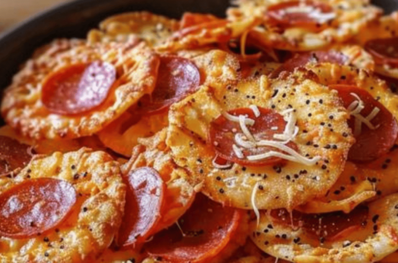 Pepperoni and Cheese Crisps