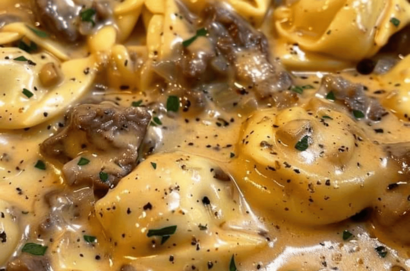 Philly Cheesesteak Tortellini Pasta