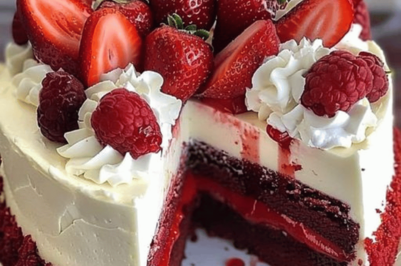 Red Velvet Strawberry Cheesecake