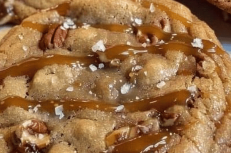 Salted Caramel Pecan Chocolate Chip Cookies