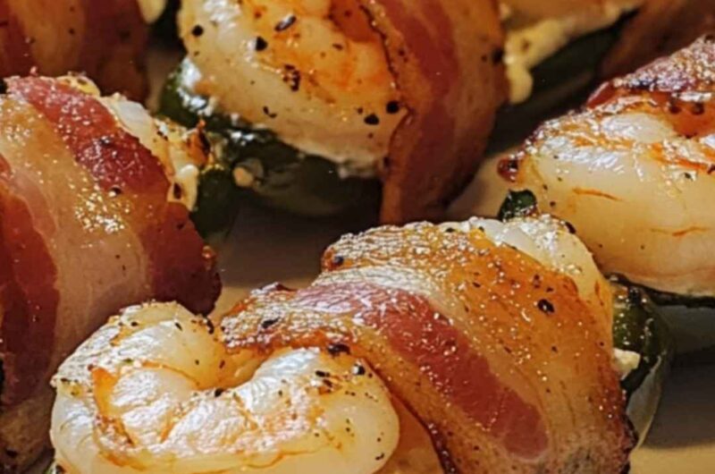 Bacon Wrapped Shrimp Jalapeno Poppers