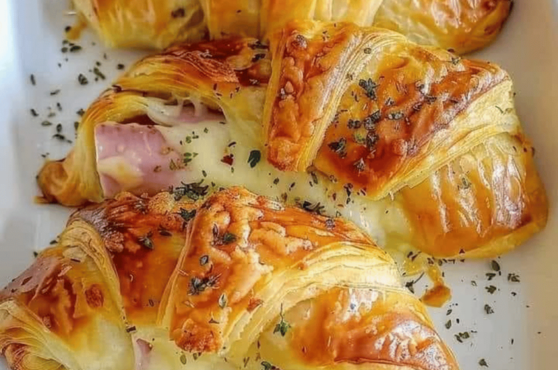 Baked Ham and Cheese Croissants