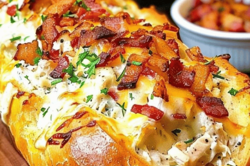 Chicken Bacon Ranch Stuffed Bread