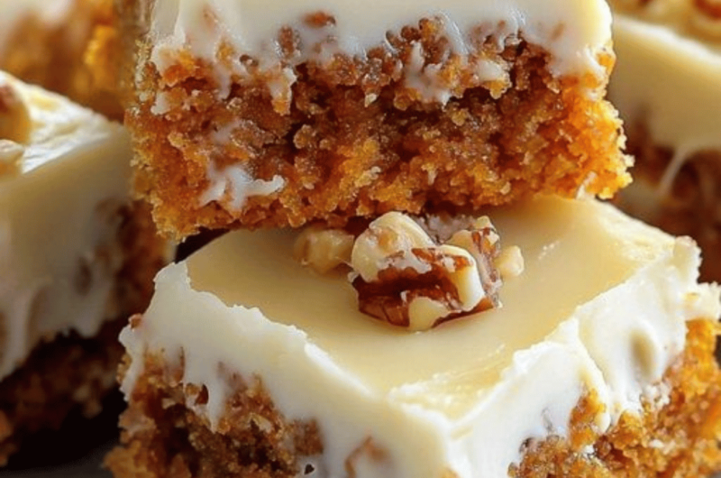 Decadent Carrot Cake Bars with Cream Cheese Frosting