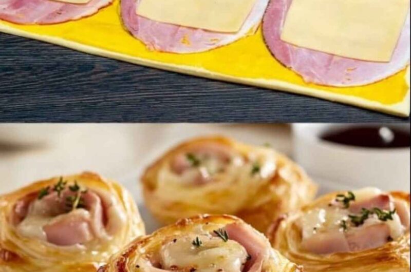 Ham and Cheese Puff Pastry Pinwheels