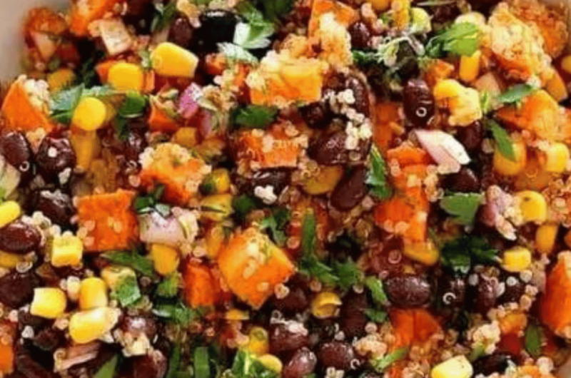 Roasted Sweet Potato Black Bean Quinoa Salad