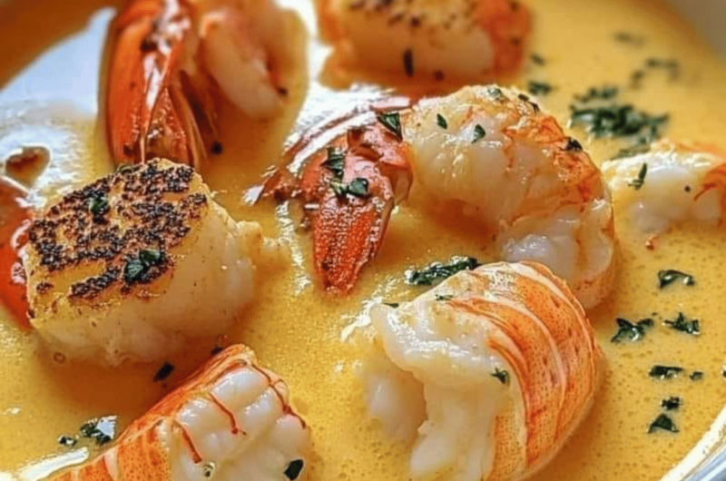 Seafood Bisque with Crab, Shrimp, and Lobster