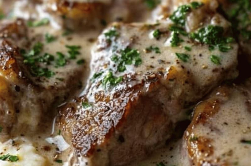 Slow Cooker Garlic Butter Chicken & Ribeye with Parmesan Mashed Potatoes