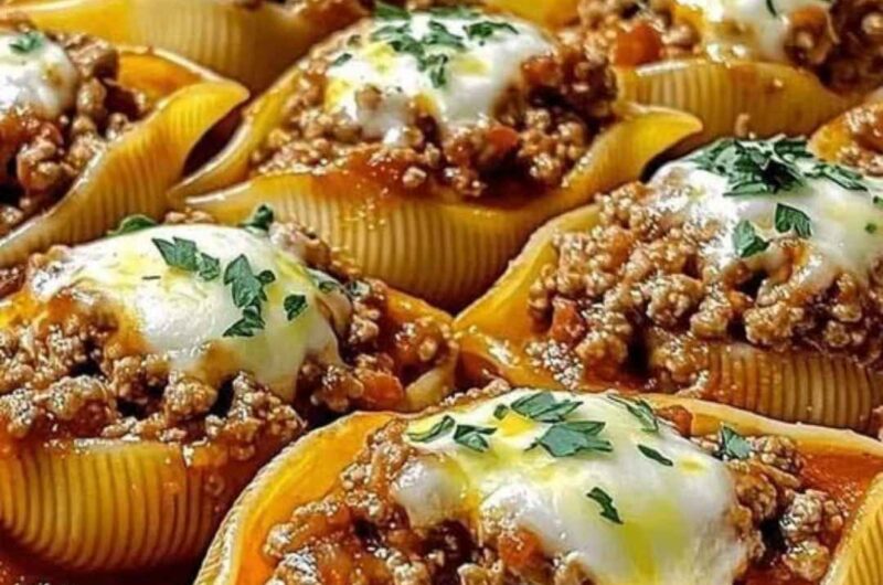 Beef-Stuffed Shells with Creamy Ricotta Filling